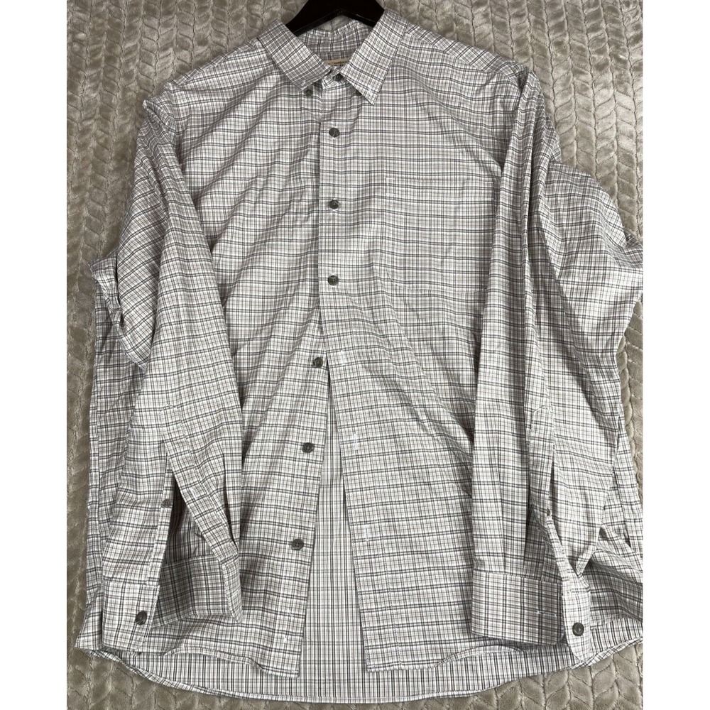 RED HEAD BRAND CO LONG SLEEVE TAN CHECK BUTTON DOWN SHIRT MENS SIZE 2TG‎